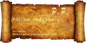 Péter Peónia névjegykártya